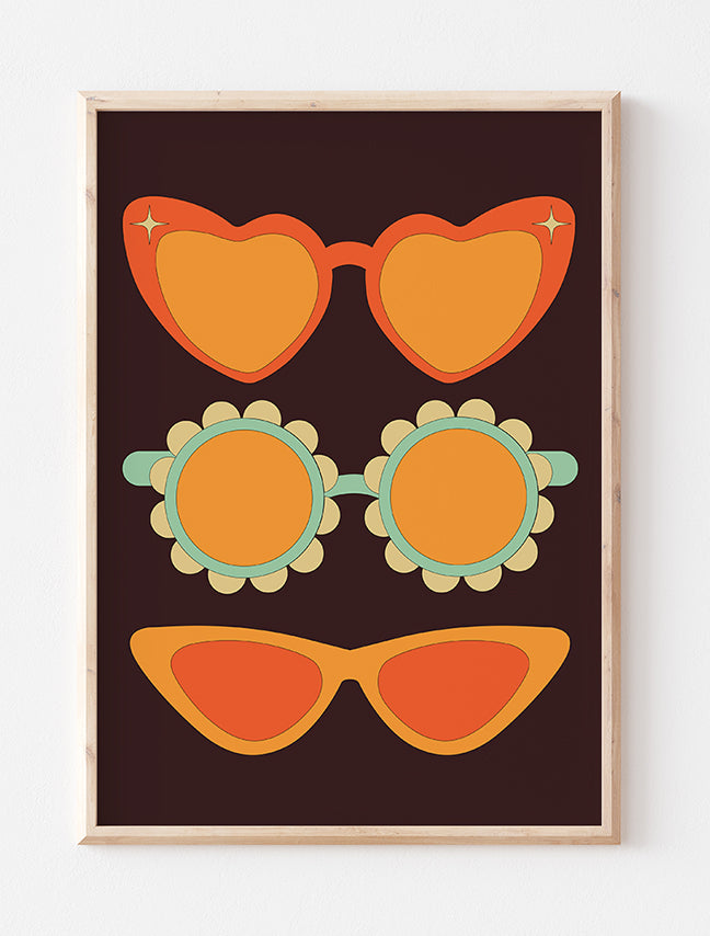 Cat Eye Glasses Print