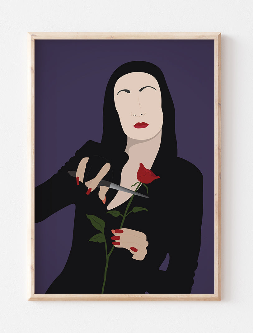 Morticia Addams Minimalist Print