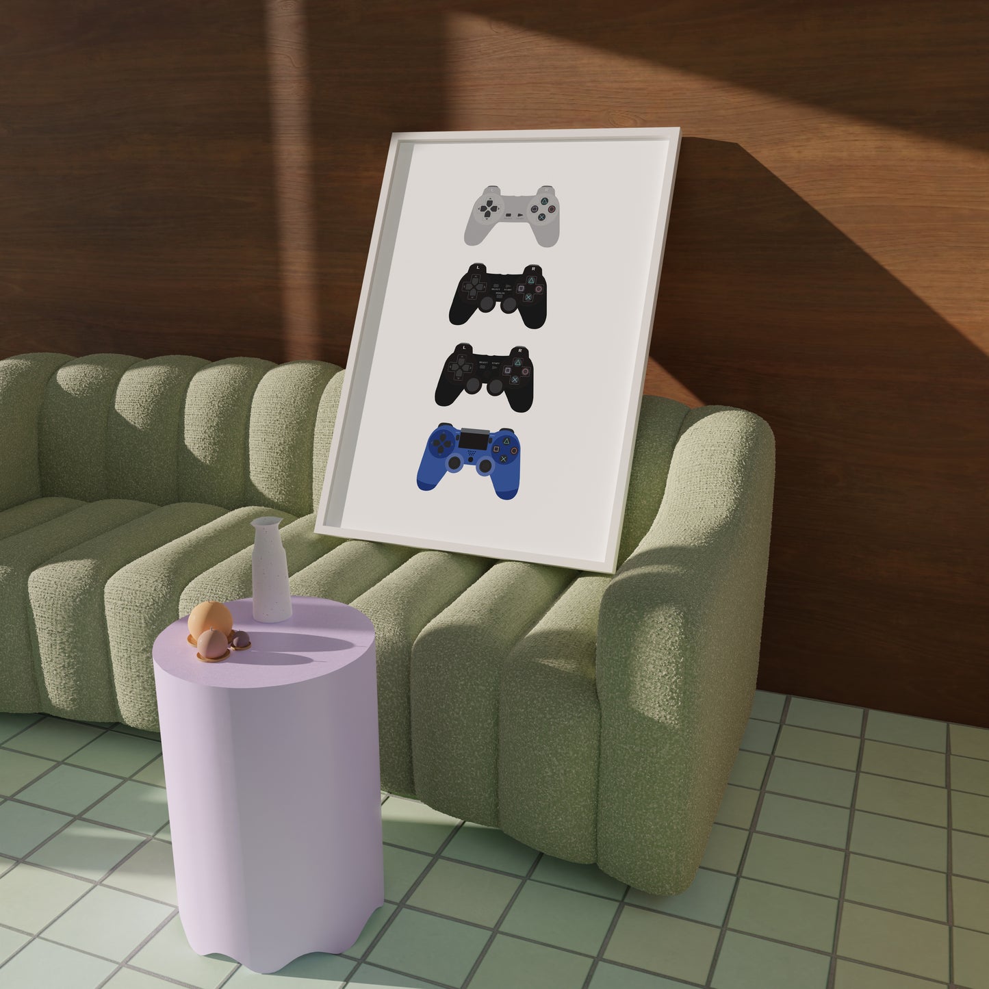 Playstation Controllers Evolution Art Print