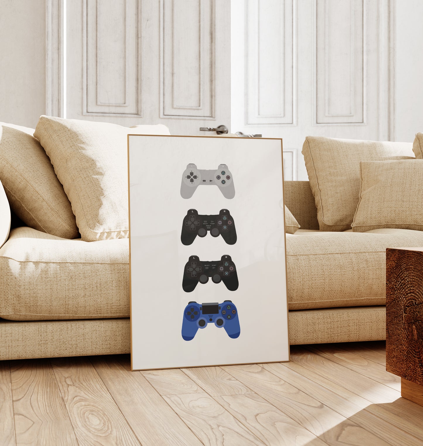 Playstation Controllers Evolution Art Print