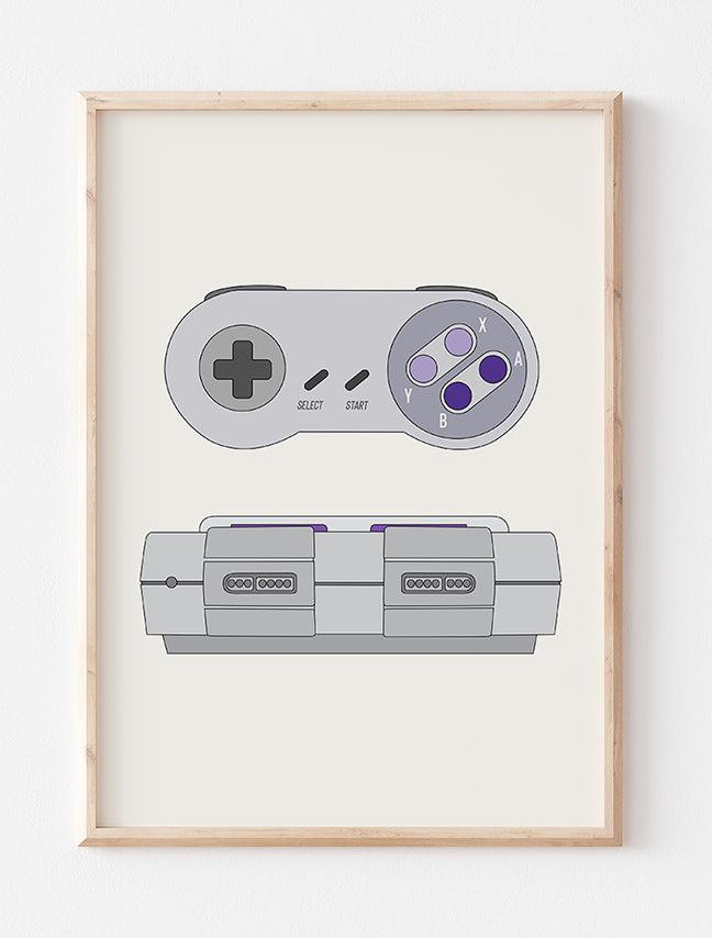 Game Console - SNES Art Print