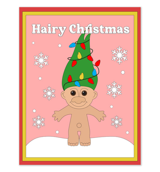 Hairy Christmas Troll Card