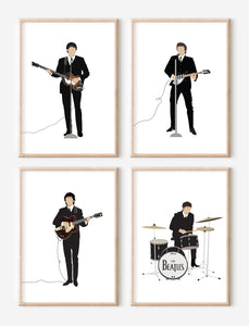 Beatles Minimalist Prints, Set of Four 1964