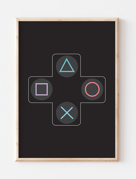 Gaming Buttons Minimalist Art Print