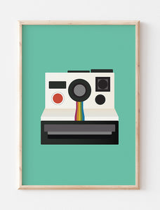 Retro Polaroid Camera Art Print