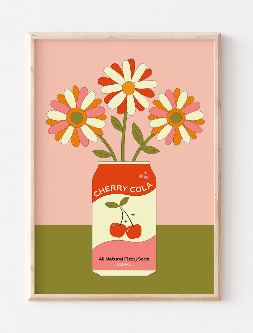 Cherry Cola Vase Art Print