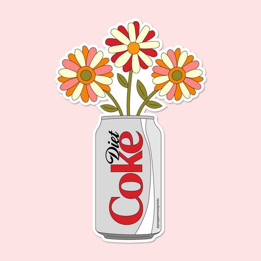 Diet Coke Flowers Sticker