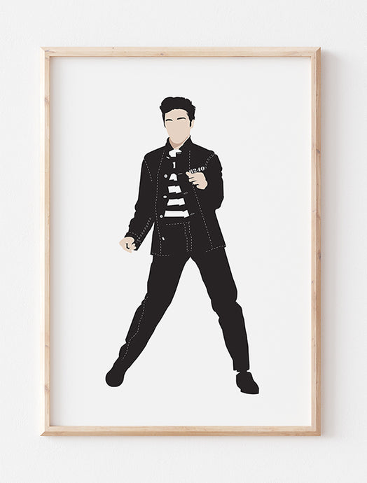 Elvis Presley Minimalist Print (Jailhouse Rock #1)