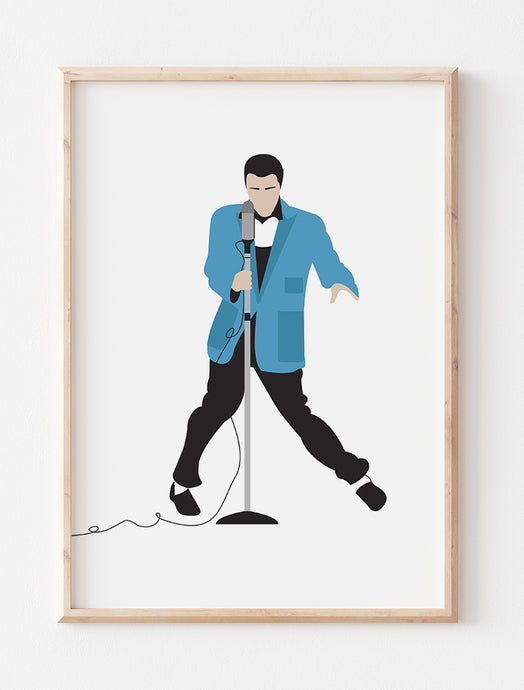 Elvis Presley Blue Jacket Minimalist Print