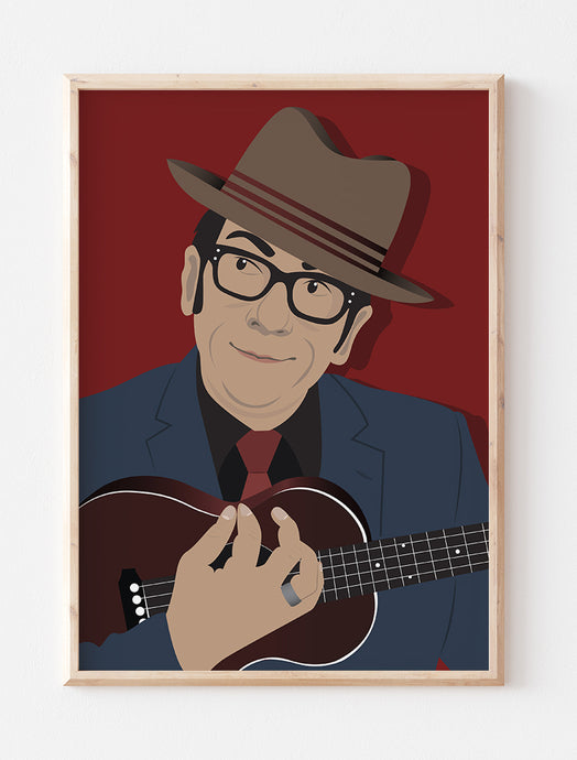Elvis Costello Minimalist Portrait