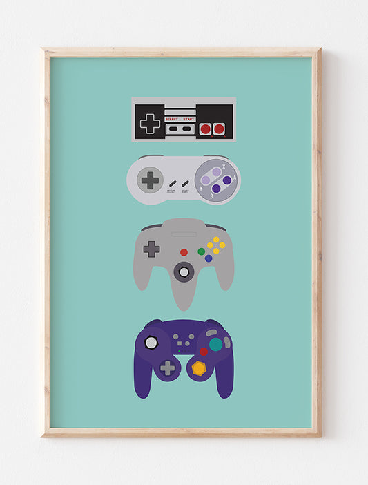 Gaming Controllers - Evolution Art Print