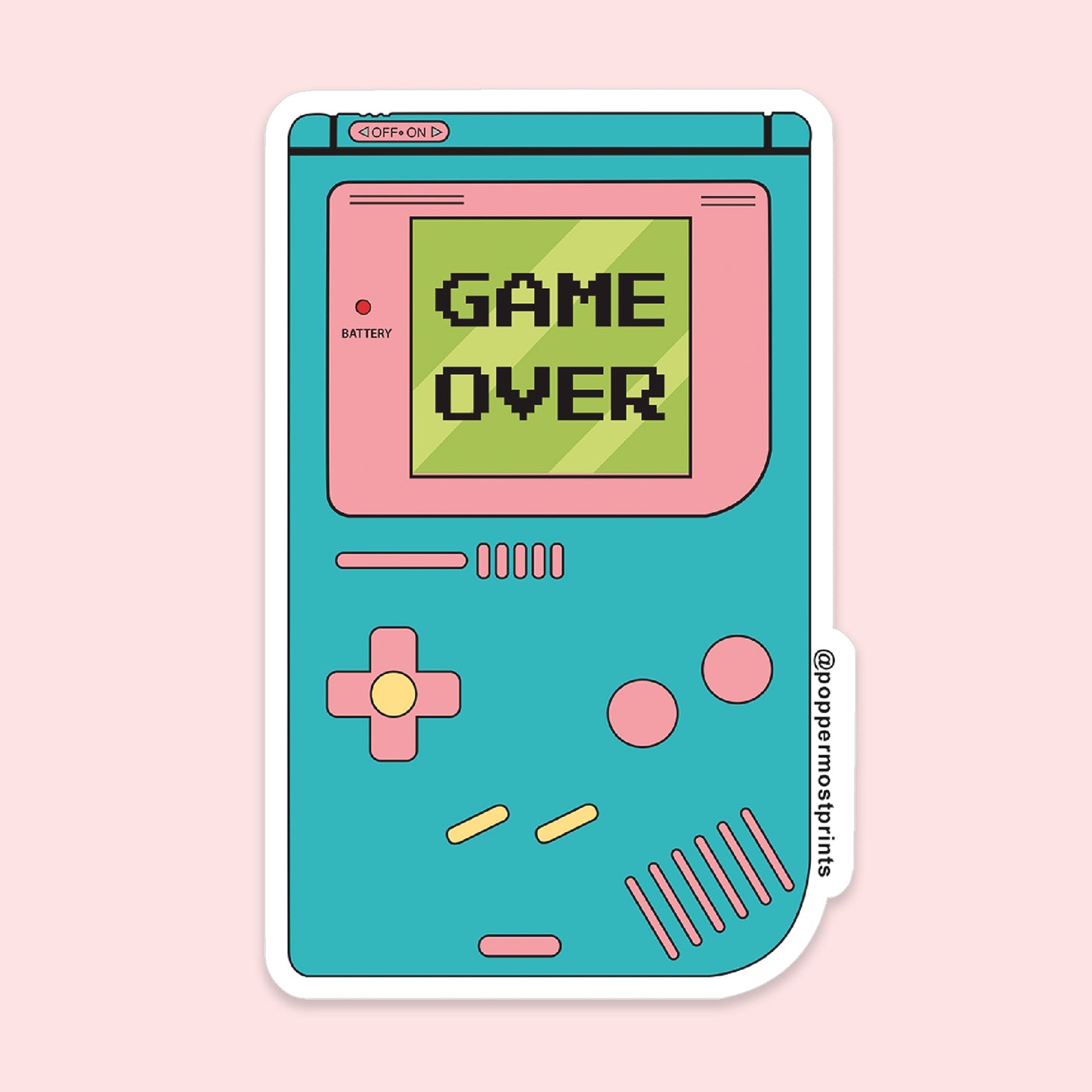Game Over Retro Gameboy Sticker