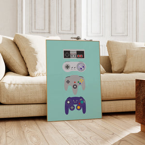 Gaming Controllers - Evolution Art Print