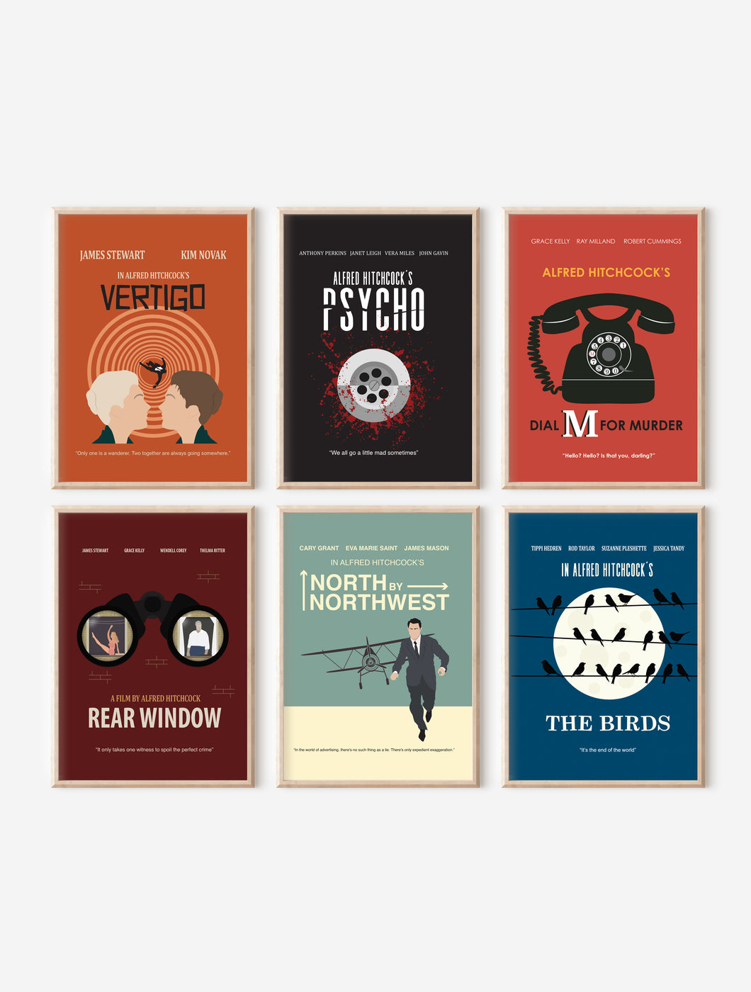 Alfred Hitchcock Minimalist Poster Collection