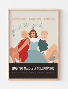 How to Marry a Millionaire - Minimalist Movie Poster