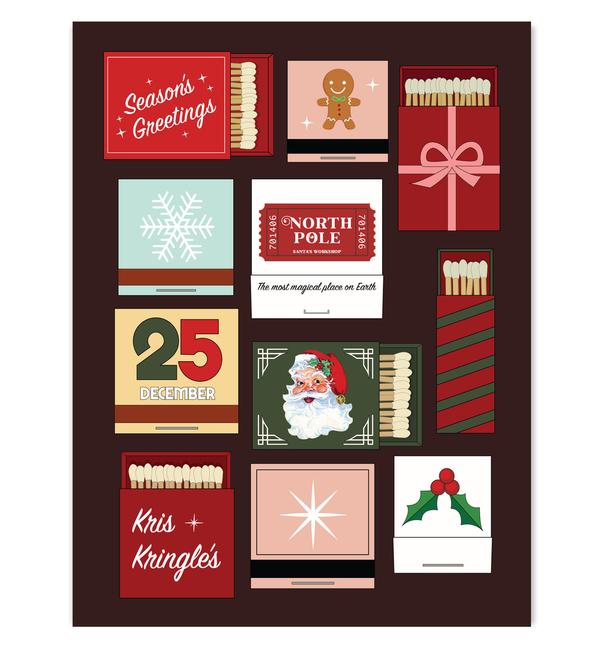 Holiday Matchbooks Christmas Card