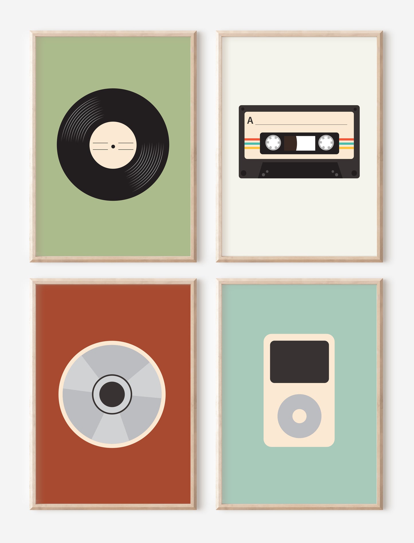 Evolution of Music Prints - Set of 4