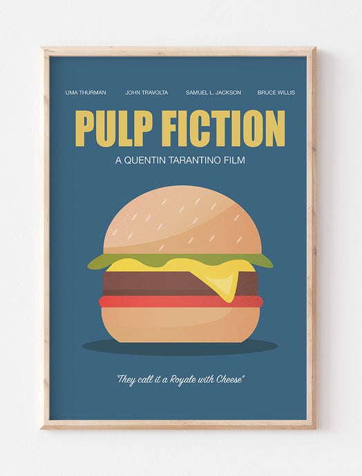 Pulp Fiction Minimalist Poster (Royale with Cheese)