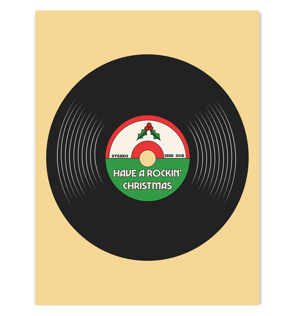 Have a Rockin' Christmas - Vinyl Record Card