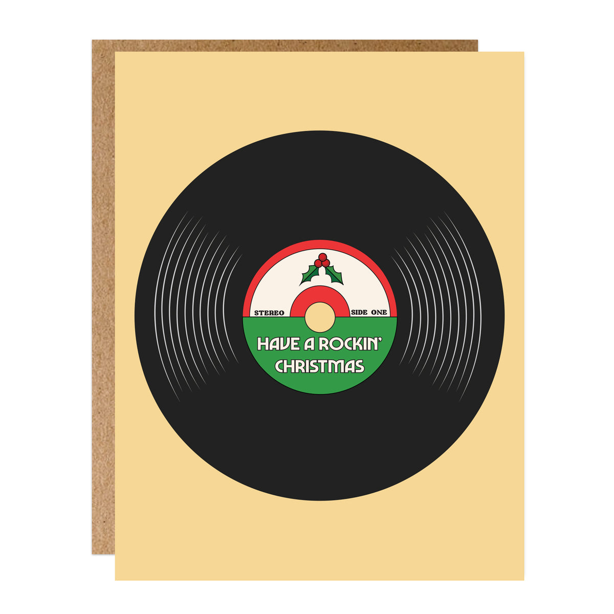 Have a Rockin' Christmas - Vinyl Record Card