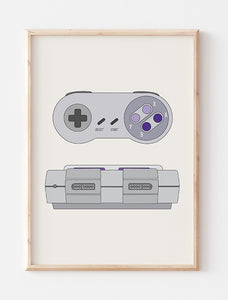 Game Console - SNES Art Print