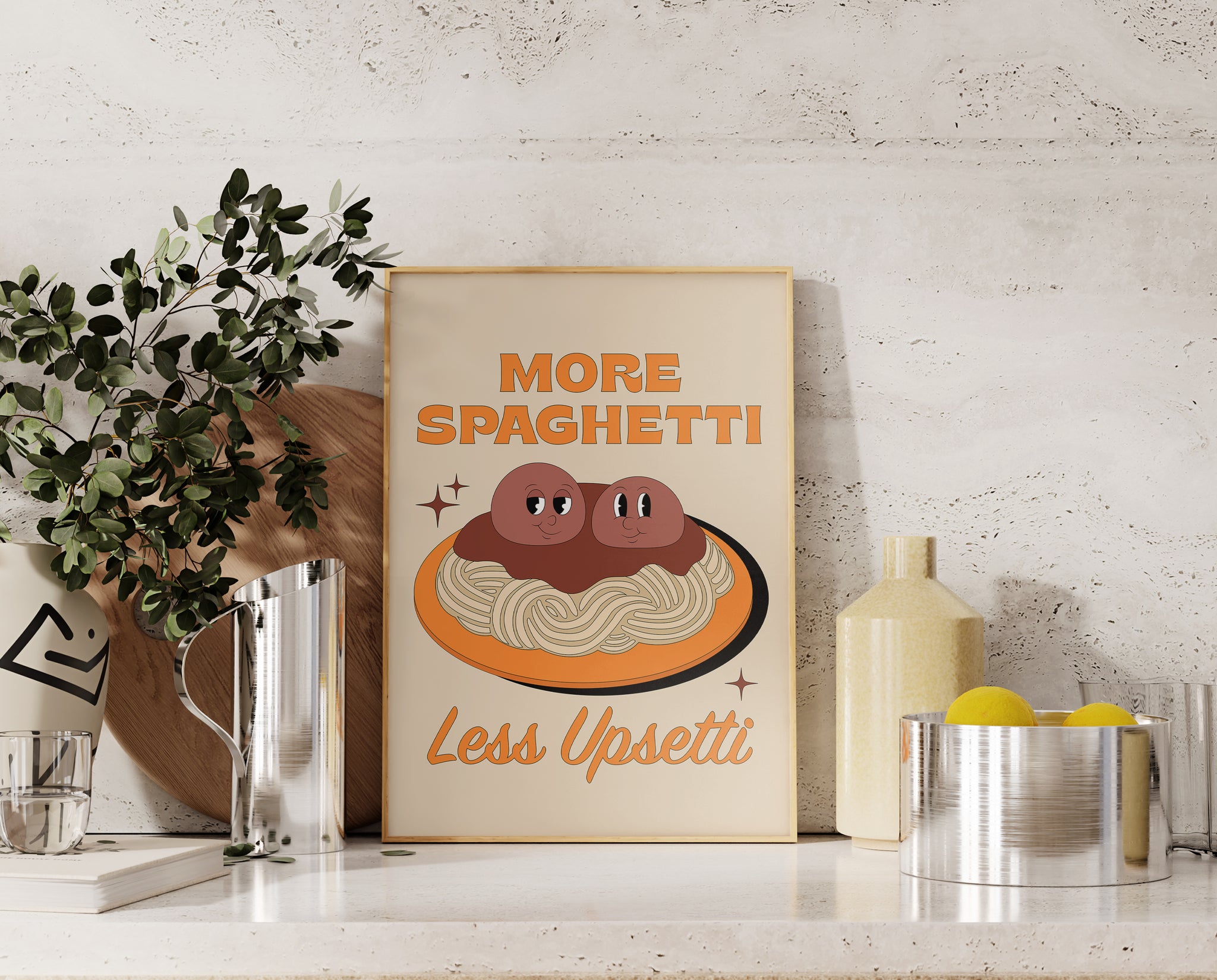 KUSTOM ART Decoratieve wandposter serie dieren kat zwart meer spaghetti