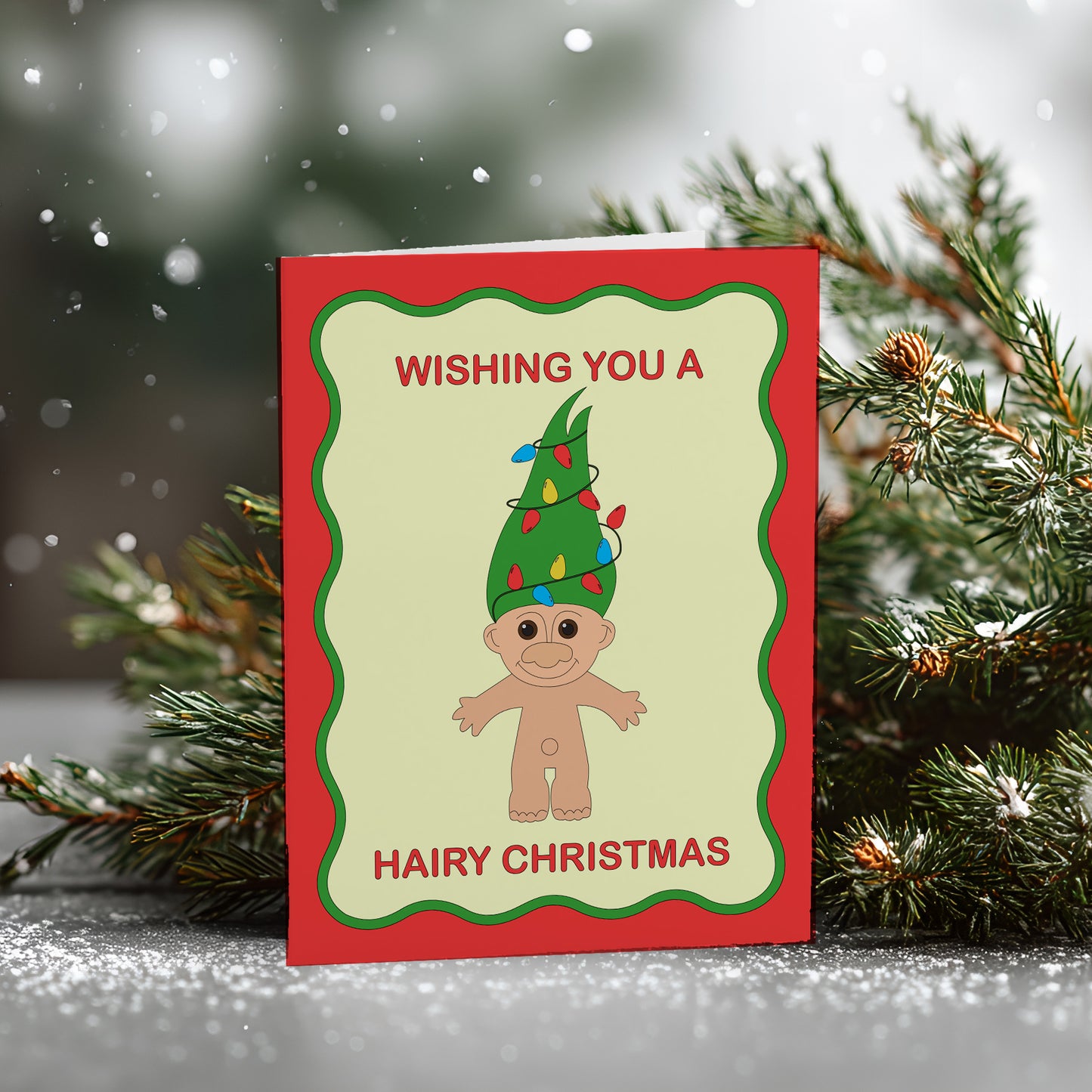 Hairy Christmas Troll Card