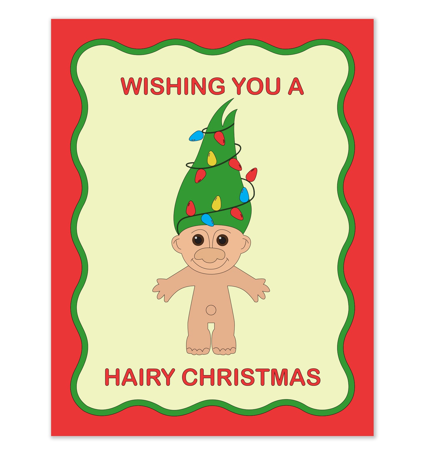 Hairy Christmas Troll Card