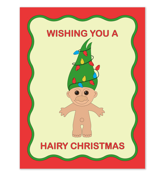 Hairy Christmas Troll Card
