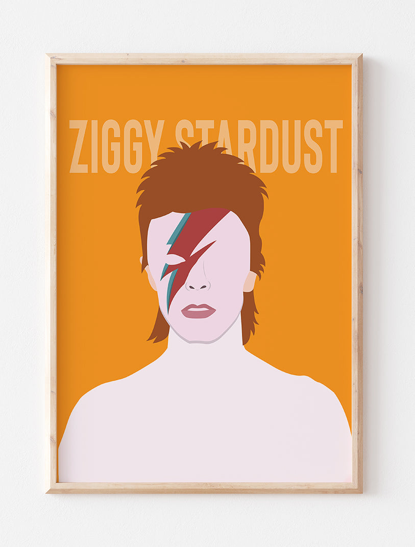 David Bowie Ziggy Minimalist Portrait