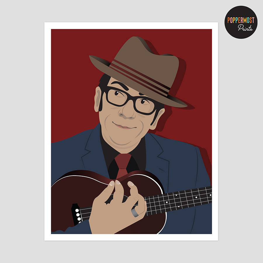 Elvis Costello Minimalist Portrait