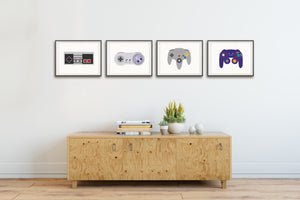 Video Game Controller Prints (White)