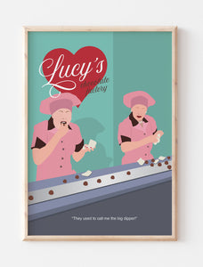 I Love Lucy Minimalist Print - Lucy's Chocolate Factory