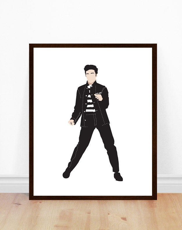 Elvis Presley Minimalist Print (Jailhouse Rock #1)
