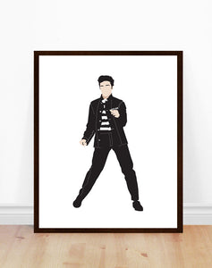 Elvis Presley Minimalist Print (Jailhouse Rock #1)
