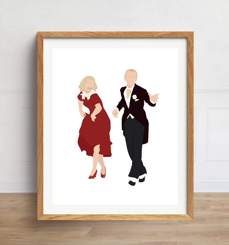 Fred Astaire and Ginger Rogers Minimalist Poster