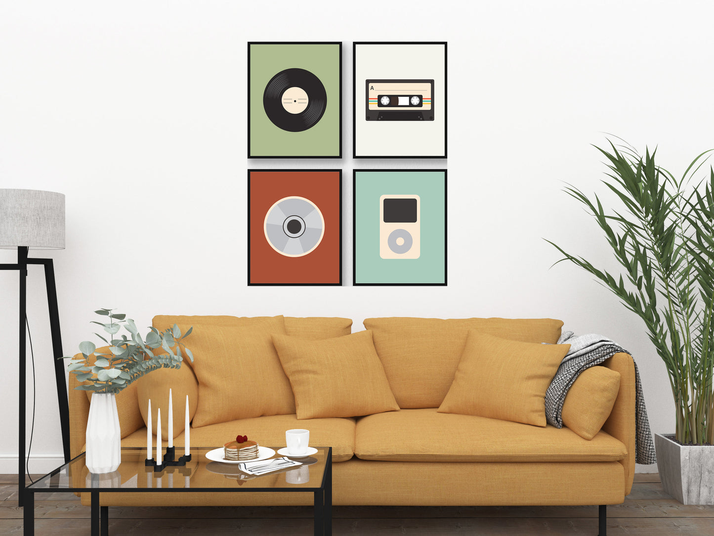 Evolution of Music Prints - Set of 4